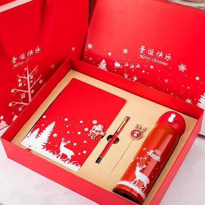 クリスマスプレゼントボックス 4本セット ノートブックブックマークペン サーモスUV印刷 1色グラフィック