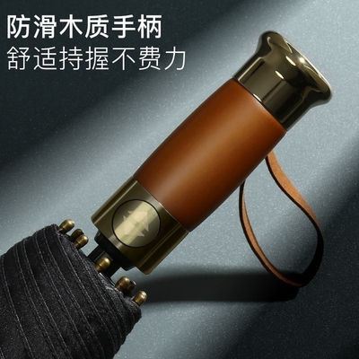 解決策と戦略のためのアメリカンキューブ 木製ハンドルビジネス折りたたみ傘