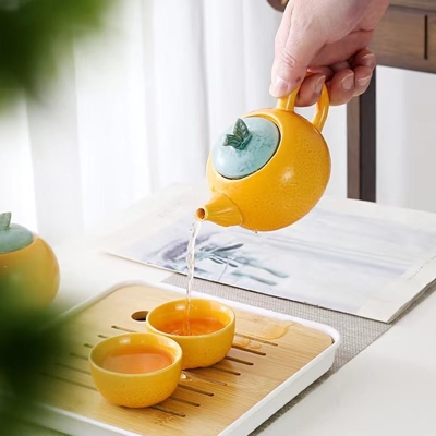 卒業生関係 お茶セット ダジダリ ハートウィッシュ オレンジ ギフトボックス 4杯とティーポット