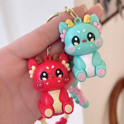 3.5cm*5cm PVC ドラゴンキーチェーンの 可愛い小さなプレゼント バックパックに掛けるチェーンが含まれています