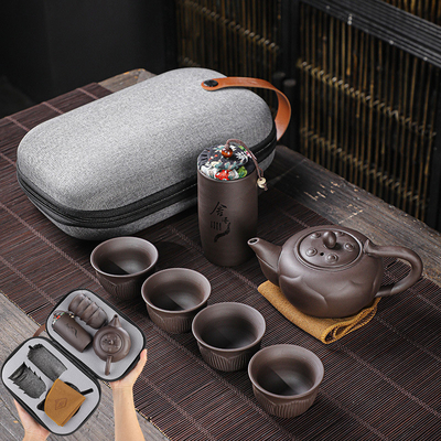 旅行用茶造りカップ コンビニ 活動用 携帯型紫砂茶セット