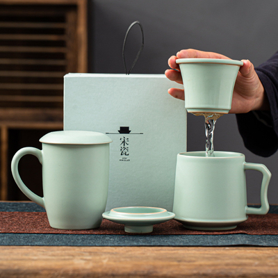 エレガント セラミック お茶カップ セット オフィス お茶作り 水フィルタリング 完璧なビジネスプレゼント