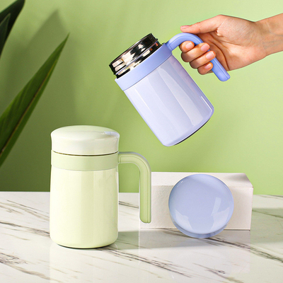 シルクスクリーン印刷 茶と水の分離 隔熱カップ 500ml バレンタインデー