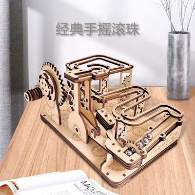 木製のトラックボール メカニカルトランスミッション モデル 汎用 DIY パズル トイ すべての年齢のための