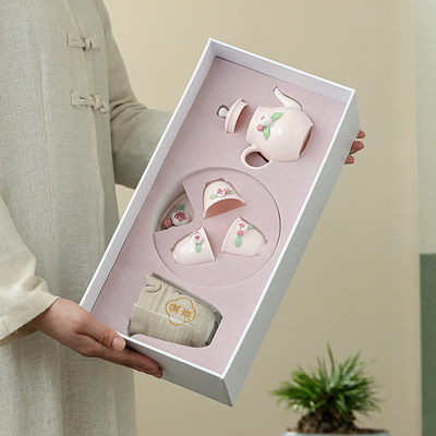 花の言語 ピンクセラミック茶セット 女の茶の時間のための完璧なプレゼント