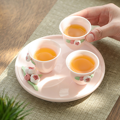 花の言語 ピンクセラミック茶セット 女の茶の時間のための完璧なプレゼント