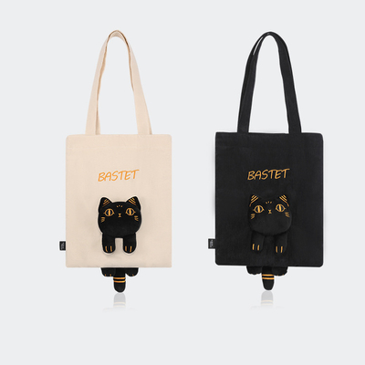 お客様のロゴ ガイア・アンダーソン 猫 キャンバス バッグ プルーシュ ショルダー バッグ 斜面 バッグ