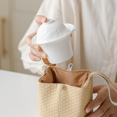 パーソナライズ可能な 白色ポルセラン バナナ葉 印花茶セット 4月狂日のための完璧な