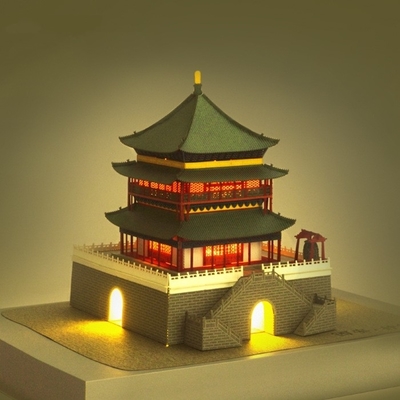 西安鐘塔 3D紙彫刻パズル 脳を動かす文化・創造的な贈り物