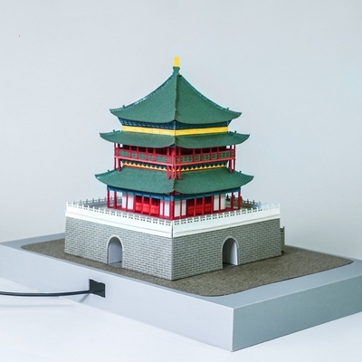 西安鐘塔 3D紙彫刻パズル 脳を動かす文化・創造的な贈り物