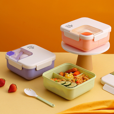 スタイリッシュにご飯を整理してください 持ち運び可能な方角型 プラスチック製の分断式ランチボックス 従業員のプレゼント