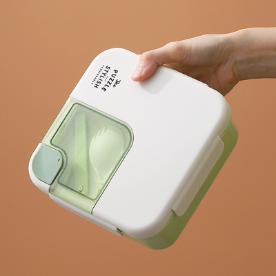 スタイリッシュにご飯を整理してください 持ち運び可能な方角型 プラスチック製の分断式ランチボックス 従業員のプレゼント