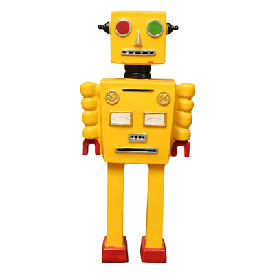 父の日のための窓の飾り付けと工芸品 レトロロボットモデルの飾り付け