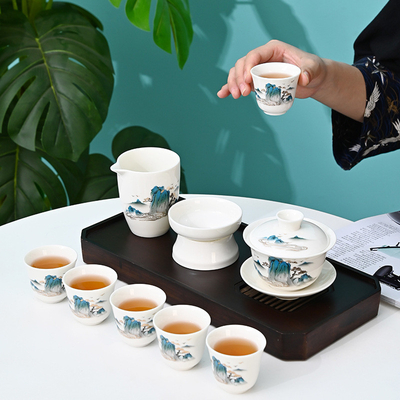 キアンシャンの羊 脂肪玉 クンフー お茶セット 完璧なビジネスパートナー ギフト 機会年
