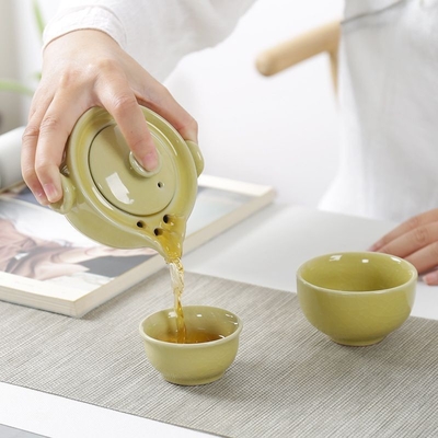 ポータブル セラミック 熱炉 迅速 ゲスト カップ 1 ポット 2 カップ 旅行 お茶 セット 活動 プレゼント