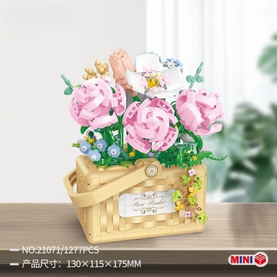 ベルディ ミニ 粒子 建築ブロック 花のバスケットシリーズ 教育のための必需品
