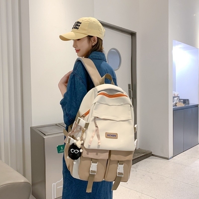 カラーブロック トレンド 大容量 バックパック ホテル・リゾート用の理想的な新品 ギフト