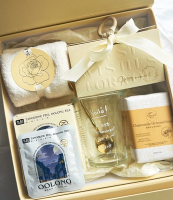 パーソナライズド 結婚式 ギフト セット タオル 石けん 水杯 ウーロン お茶 クリエイティブ キャンディボックス
