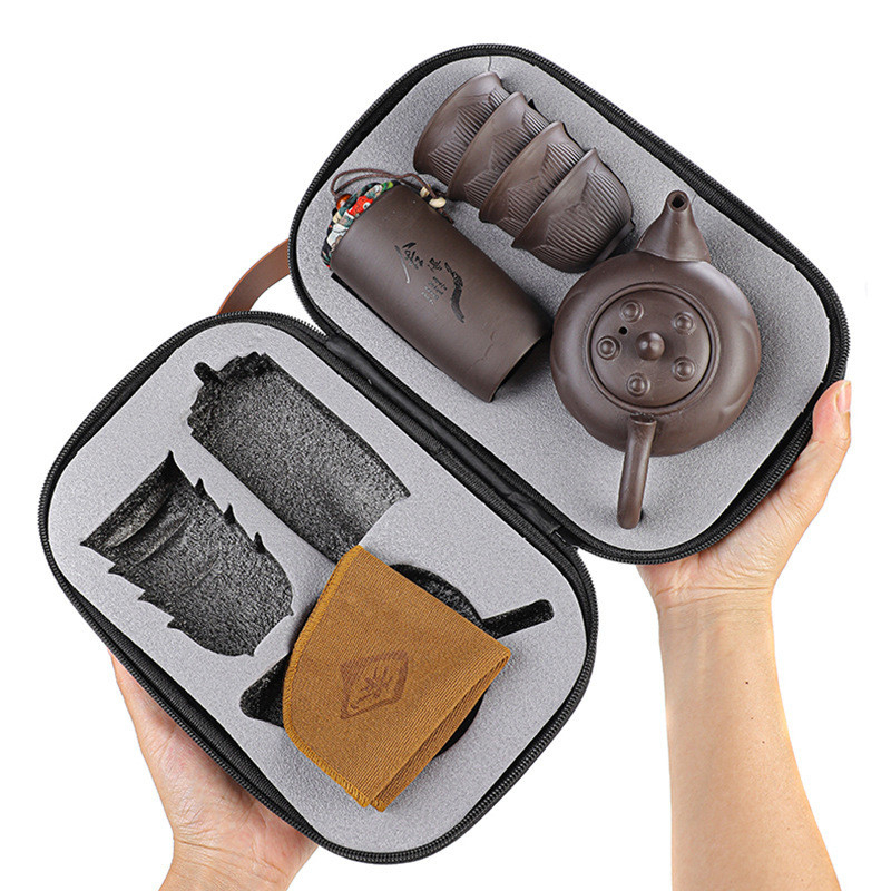 旅行用茶造りカップ コンビニ 活動用 携帯型紫砂茶セット