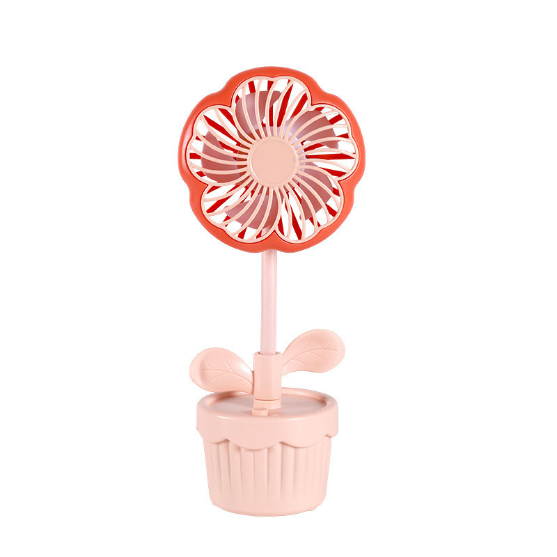 オフィス用品 充電可能なポット植物扇風機 夏のための可愛い漫画の花のデザイン