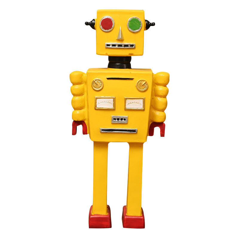 父の日のための窓の飾り付けと工芸品 レトロロボットモデルの飾り付け