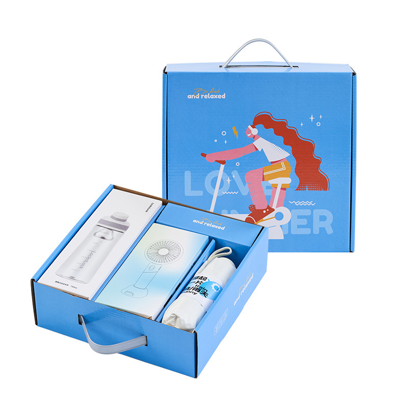 UV印刷 夏の予約 ギフトボックス ロック 水杯 ポータブル扇風機 UV ポータブル傘